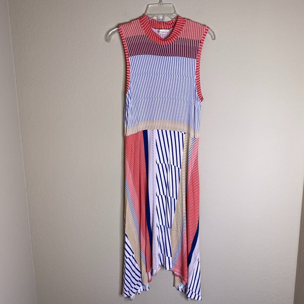 maeve anthropologie cleary striped sleeveless midi dress